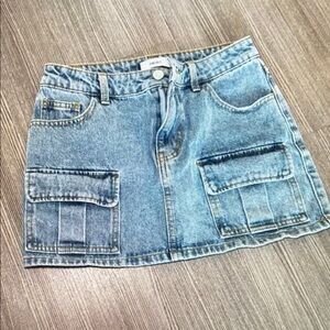 Forever 21 Blue Pocketed Mini Skirt